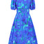 Ruched Printed Surplice Short Sleeve Dress - Korvel