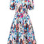 Ruched Printed Surplice Short Sleeve Dress - Korvel