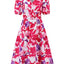 Ruched Printed Surplice Short Sleeve Dress - Korvel