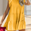 Ruched Round Neck Cap Sleeve Mini Dress