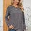 Ruched Round Neck Flounce Sleeve T-Shirt - Korvel