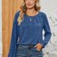 Ruched Round Neck Flounce Sleeve T-Shirt - Korvel