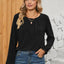 Ruched Round Neck Flounce Sleeve T-Shirt - Korvel