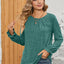 Ruched Round Neck Flounce Sleeve T-Shirt - Korvel