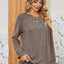 Ruched Round Neck Flounce Sleeve T-Shirt - Korvel