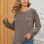 Ruched Round Neck Flounce Sleeve T-Shirt - Korvel