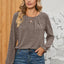 Ruched Round Neck Flounce Sleeve T-Shirt - Korvel
