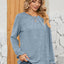 Ruched Round Neck Flounce Sleeve T-Shirt - Korvel