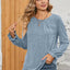 Ruched Round Neck Flounce Sleeve T-Shirt - Korvel