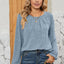 Ruched Round Neck Flounce Sleeve T-Shirt - Korvel