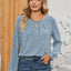 Ruched Round Neck Flounce Sleeve T-Shirt - Korvel