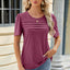 Camiseta de Manga Corta con Cuello Redondo Fruncido