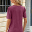 Camiseta de Manga Corta con Cuello Redondo Fruncido