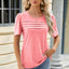 Camiseta de Manga Corta con Cuello Redondo Fruncido