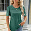 Camiseta de Manga Corta con Cuello Redondo Fruncido