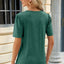 Camiseta de Manga Corta con Cuello Redondo Fruncido