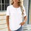 Camiseta de Manga Corta con Cuello Redondo Fruncido