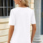Camiseta de Manga Corta con Cuello Redondo Fruncido