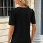 Camiseta de Manga Corta con Cuello Redondo Fruncido