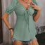 Blusa con Mangas Acampanadas y Escote en V Fruncido
