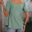 Blusa con Mangas Acampanadas y Escote en V Fruncido