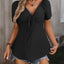 Blusa con Mangas Acampanadas y Escote en V Fruncido