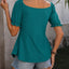 Blusa con Mangas Acampanadas y Escote en V Fruncido