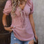 Blusa con Mangas Acampanadas y Escote en V Fruncido