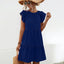 Ruffled Round Neck Cap Sleeve Mini Dress - Korvel