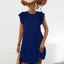 Ruffled Round Neck Cap Sleeve Mini Dress - Korvel