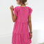 Ruffled Round Neck Cap Sleeve Mini Dress - Korvel