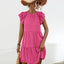Ruffled Round Neck Cap Sleeve Mini Dress - Korvel