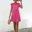 Ruffled Round Neck Cap Sleeve Mini Dress - Korvel