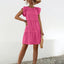 Ruffled Round Neck Cap Sleeve Mini Dress - Korvel