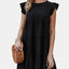 Ruffled Round Neck Cap Sleeve Mini Dress - Korvel