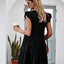 Ruffled Round Neck Cap Sleeve Mini Dress - Korvel