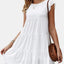 Ruffled Round Neck Cap Sleeve Mini Dress - Korvel