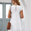 Ruffled Round Neck Cap Sleeve Mini Dress - Korvel