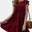 Ruffled Round Neck Cap Sleeve Mini Dress - Korvel