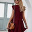 Ruffled Round Neck Cap Sleeve Mini Dress - Korvel