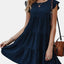 Ruffled Round Neck Cap Sleeve Mini Dress - Korvel