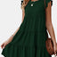 Ruffled Round Neck Cap Sleeve Mini Dress - Korvel