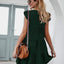 Ruffled Round Neck Cap Sleeve Mini Dress - Korvel