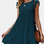 Ruffled Round Neck Cap Sleeve Mini Dress - Korvel