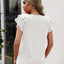 Ruffled Round Neck Cap Sleeve T-Shirt - Korvel