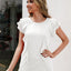 Ruffled Round Neck Cap Sleeve T-Shirt - Korvel