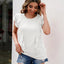 Ruffled Round Neck Cap Sleeve T-Shirt - Korvel
