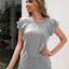 Ruffled Round Neck Cap Sleeve T-Shirt - Korvel