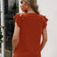Ruffled Round Neck Cap Sleeve T-Shirt - Korvel