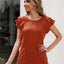 Ruffled Round Neck Cap Sleeve T-Shirt - Korvel